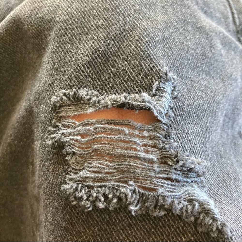 PacSun Black Distressed Raw Hem Denim Mini Skirt Size 27 - Picture 5 of 6